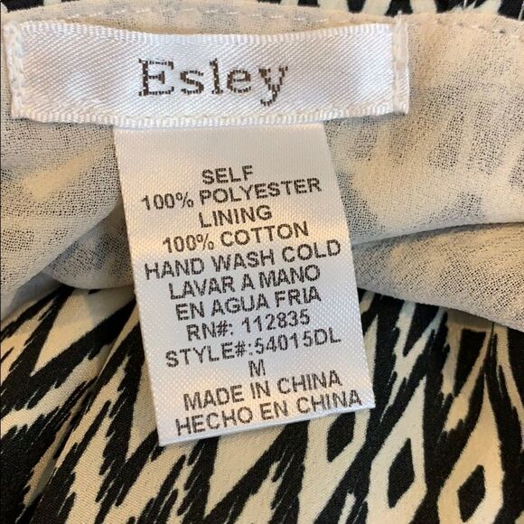 Black and White Patterned Women's Dress - Picture 7 of 8